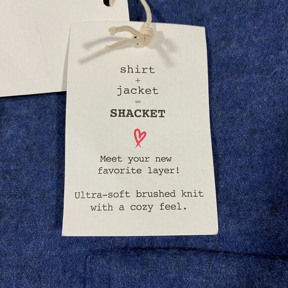 BeachLunchLounge Sally Brushed Knit Shacket Womens X-Large XL Blue Shirt Jacket - Picture 9 of 16